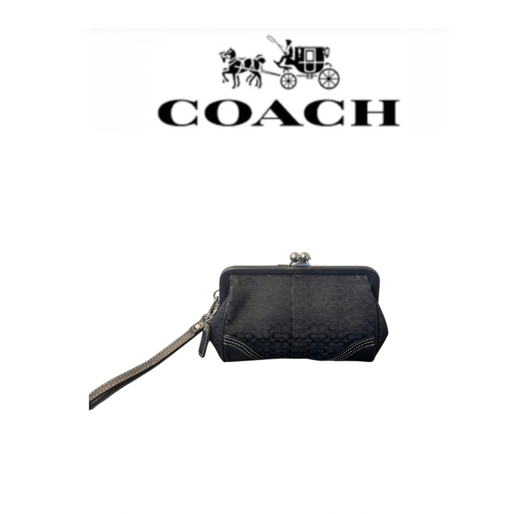 Coach Soho Signature Jacquard & Leather Wristlet